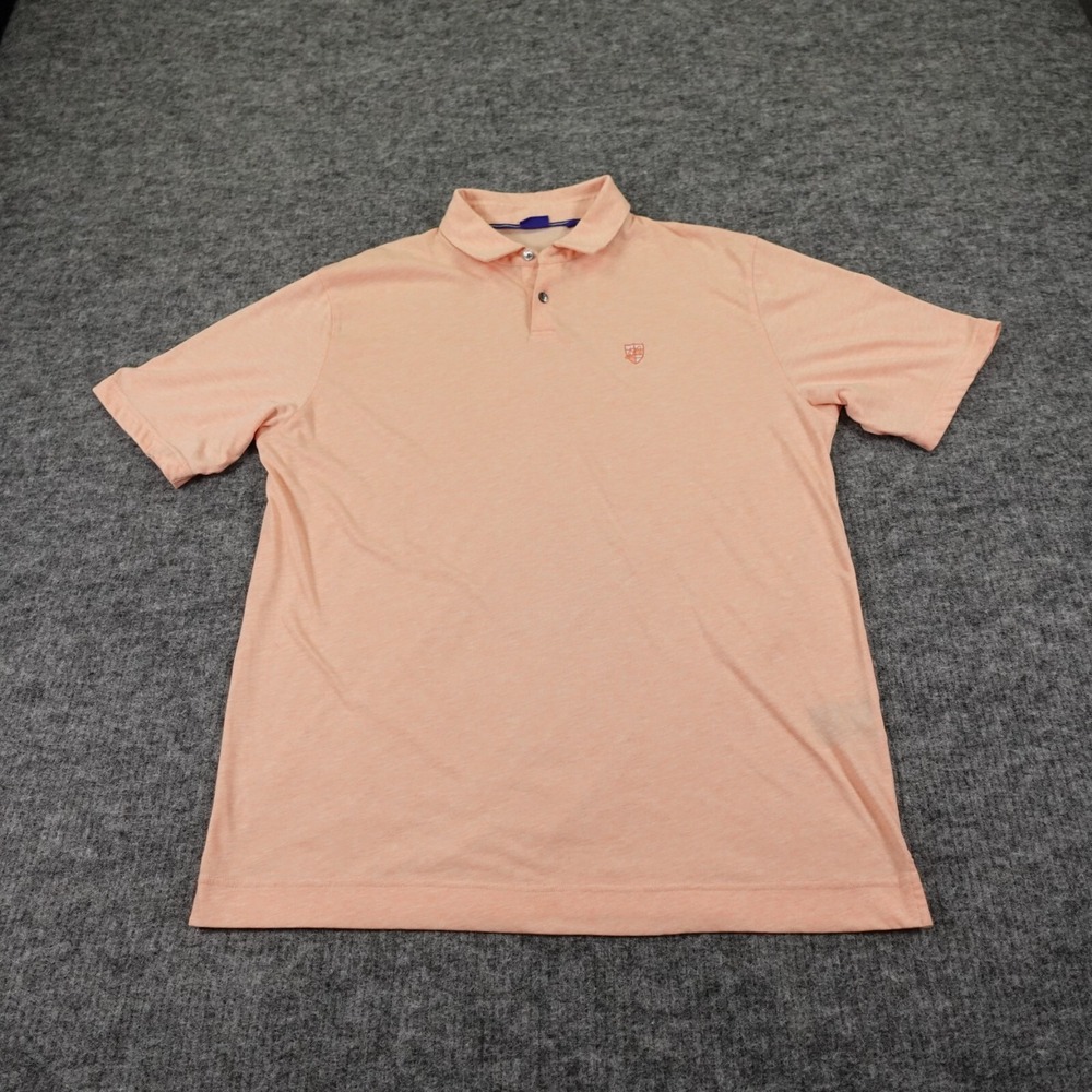 FootJoy Polo Shirt Large Orange‎ Heathered Polyester-Cotton Lightweight Stretch